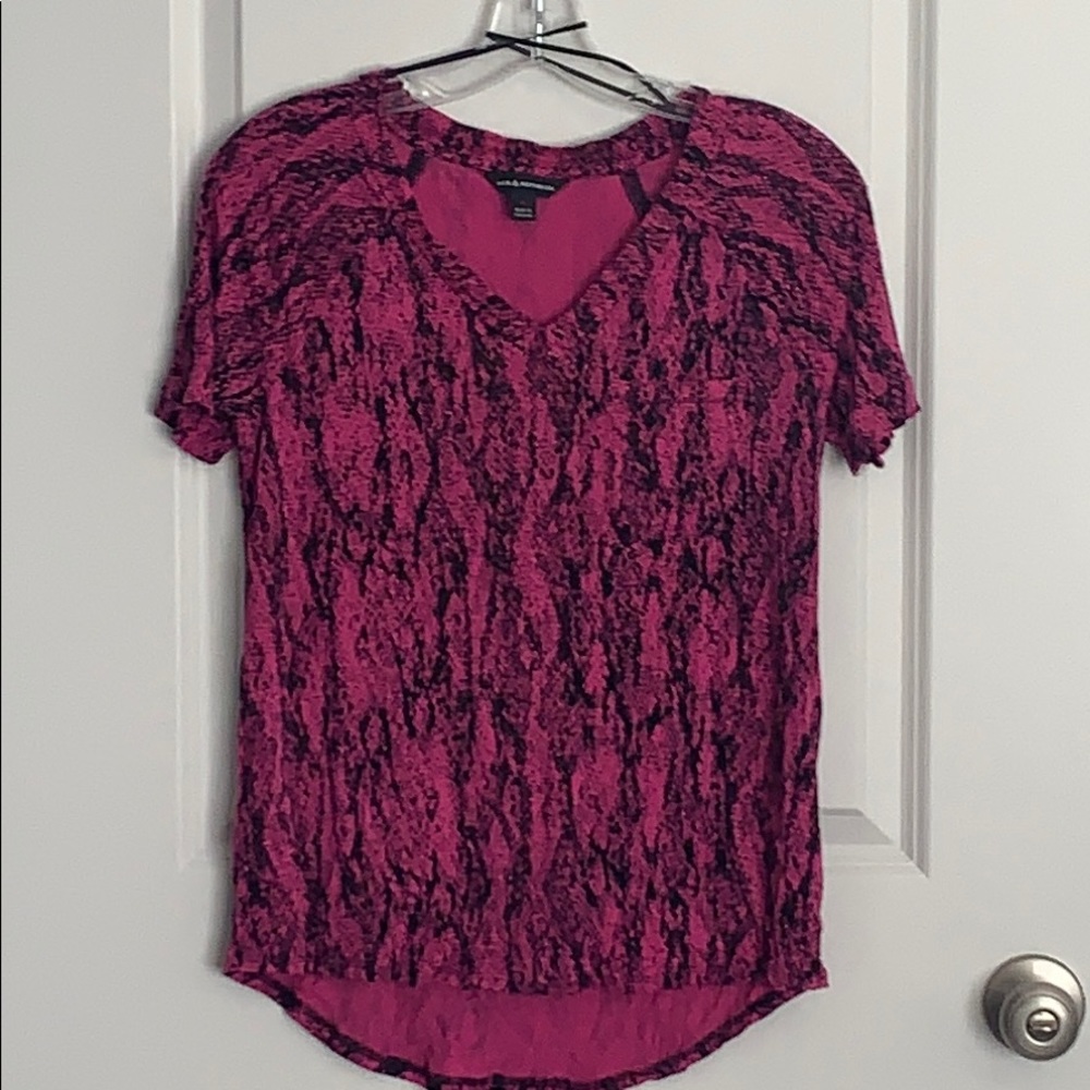 Hot pink and black animal print t-shirt